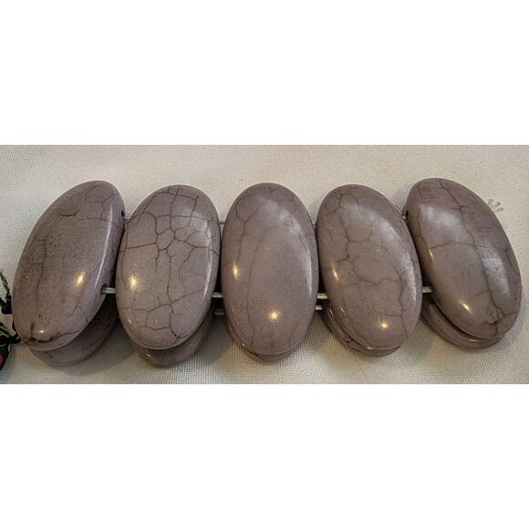 2.75 Inch Paparazzi Gray Marbled Bracelet Elastic Band With Tags Heavier Weight - Picture 2 of 6